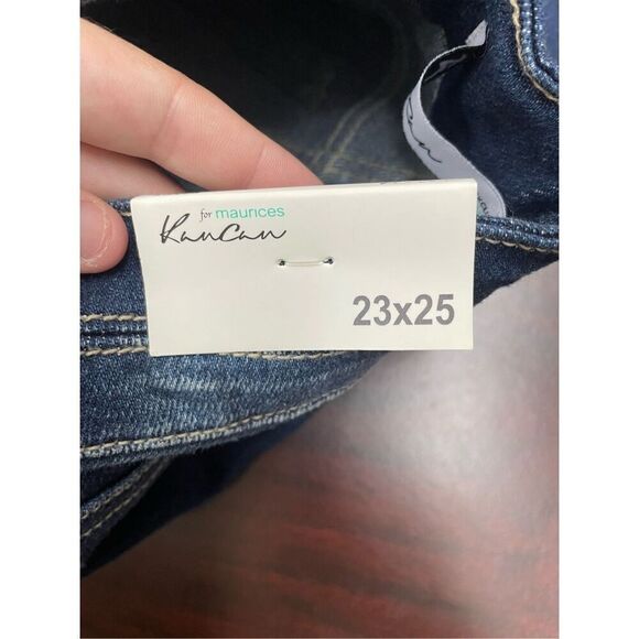 NWT KanCan Maurices High Rise Crop Distressed Denim Jeans Size 23x25 - Picture 6 of 7